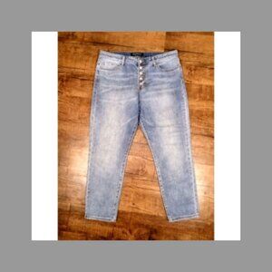 Prosperity Jeans Peyton Light Wash Button Front Skinny Size 12